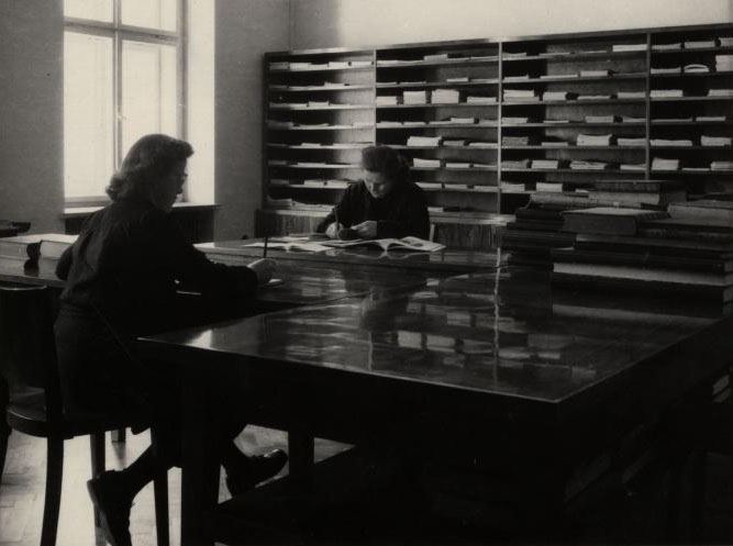 Students in the old library