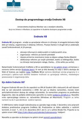 Navodila za dostop do programskega orodja Endnote X8