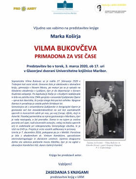 Vilma Bukovčeva - predstavitev knjige Marka Koširja